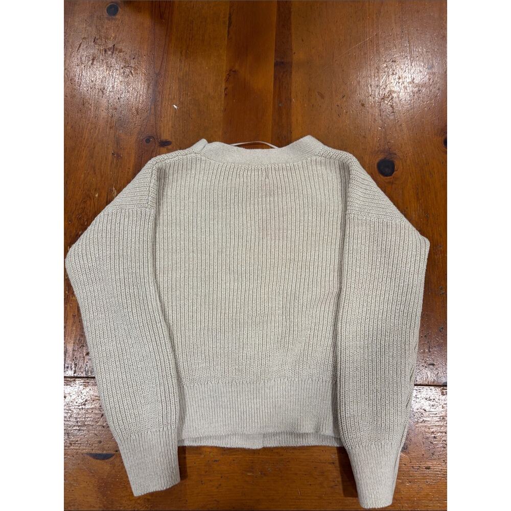 Old Navy Cream Ribbed Button-Down V-Neck Cardigan - Picture 3 of 3